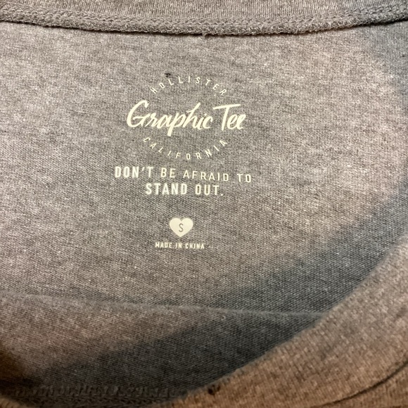 Hollister Gray White Pink Checkered Graphic Crewneck Long Sleeve Tee * Small - Picture 5 of 9